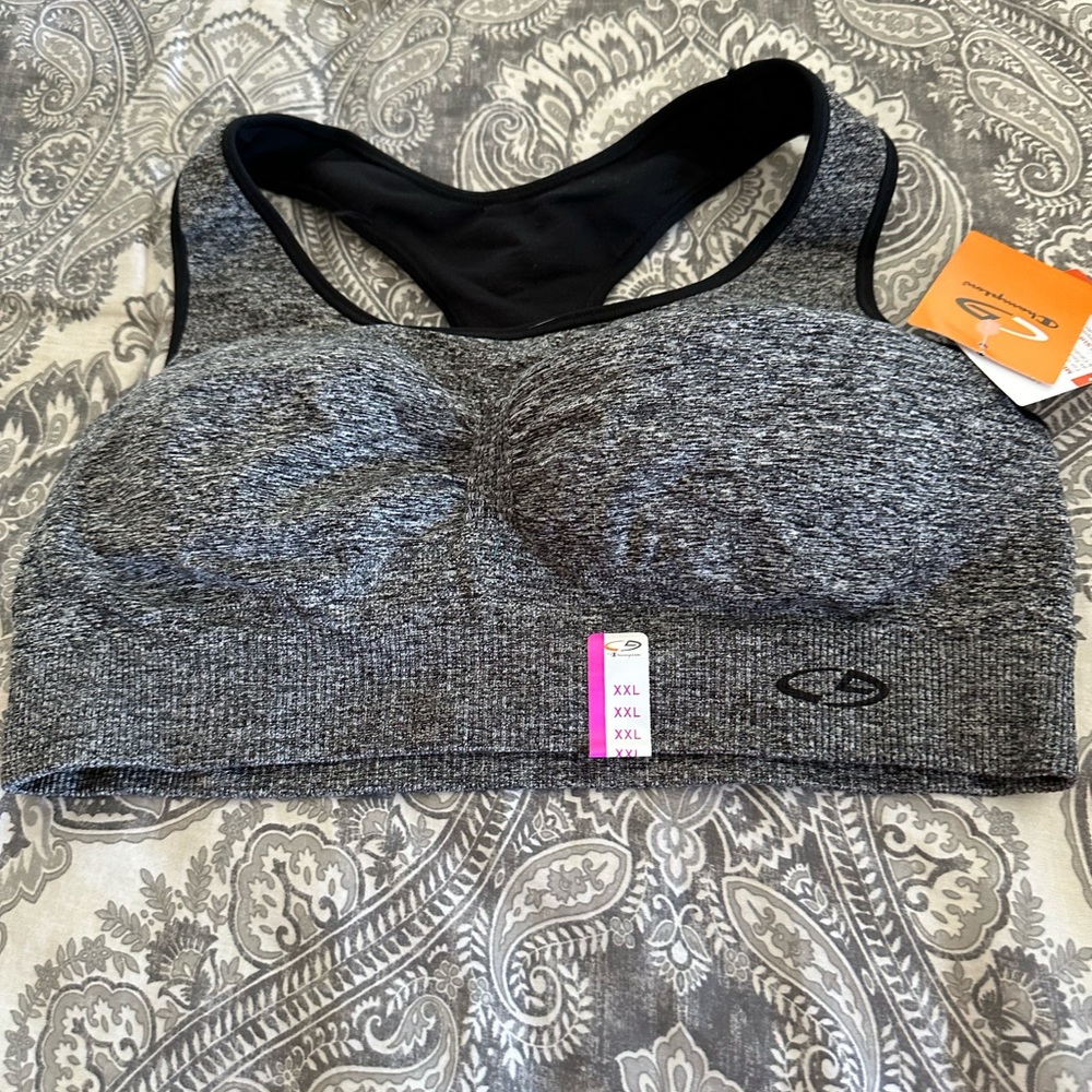 Champion sports bra grey black size XXL